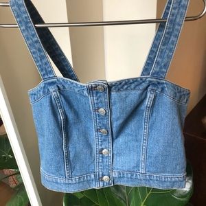 Madewell Jean Button Crop Top
